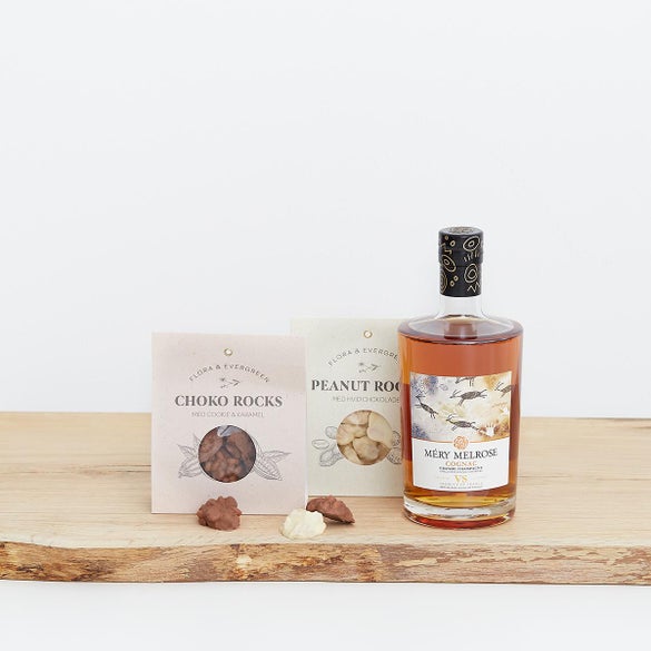 Méry-Melrose, Organic Cognac med peanut -og choko rocks